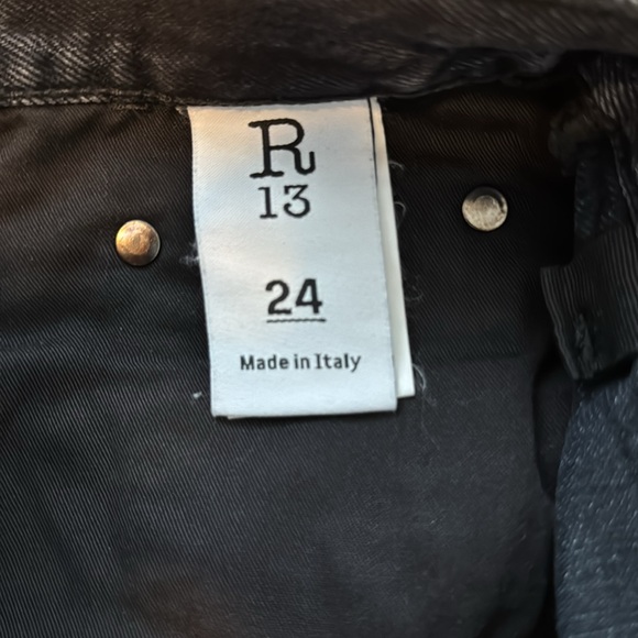 R13 Distressed Boyfriend Jean in Jake Black 24 - Picture 11 of 16